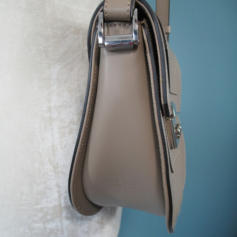 Nicoli  Tan Italian Leather Luxury Handbag - Picture 3 of 8